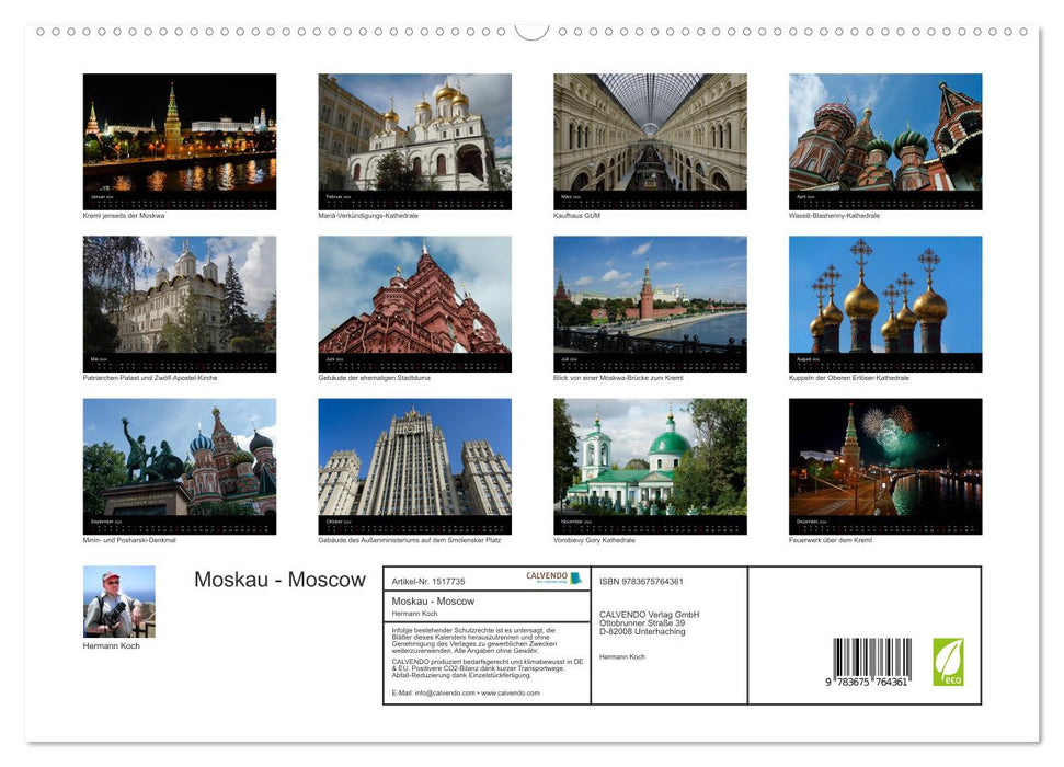 Moskau - Moscow (CALVENDO Premium Wandkalender 2024)