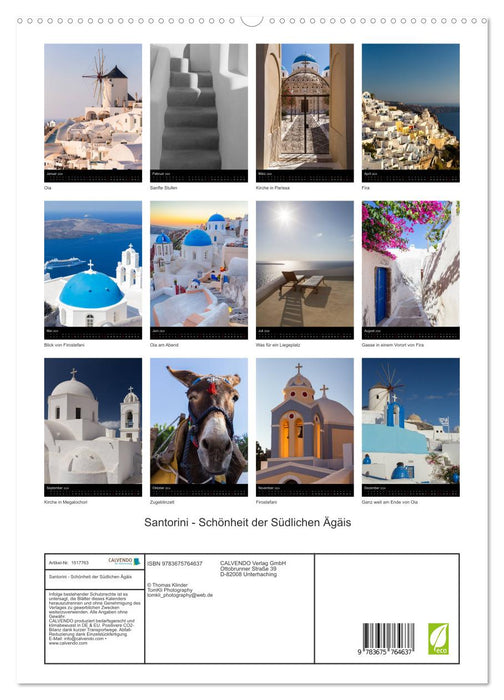 Santorini - Schönheit der Südlichen Ägäis (CALVENDO Premium Wandkalender 2024)