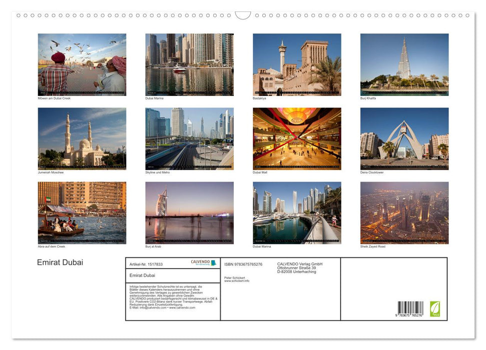 Emirat Dubai (CALVENDO Wandkalender 2024)