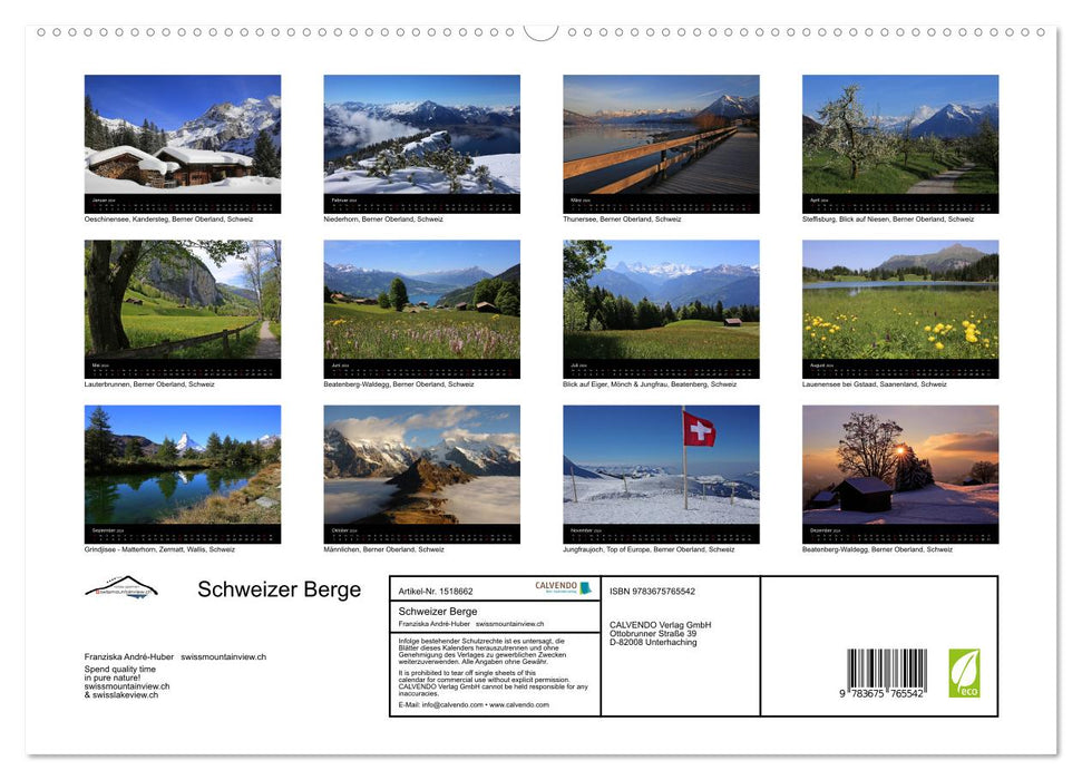 Unterwegs in den Schweizer Bergen - swissmountainview.ch (CALVENDO Premium Wandkalender 2024)