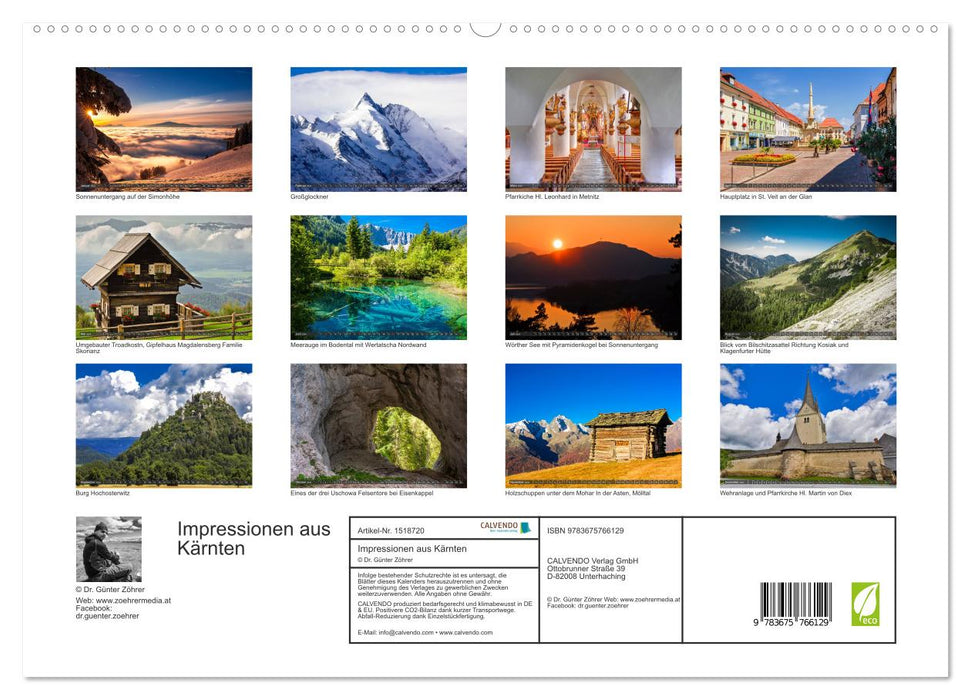 Impressionen aus Kärnten (CALVENDO Premium Wandkalender 2024)