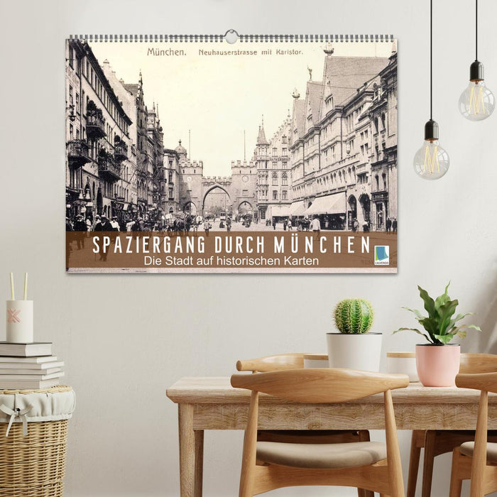 Spaziergang durch München – Die Stadt auf historischen Karten (CALVENDO Wandkalender 2024)