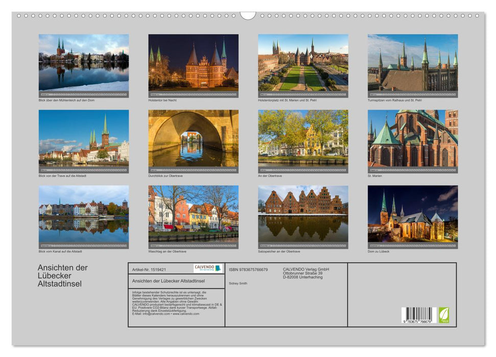 Ansichten der Lübecker Altstadtinsel (CALVENDO Wandkalender 2024)