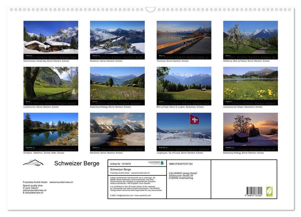 Unterwegs in den Schweizer Bergen - swissmountainview.ch (CALVENDO Wandkalender 2024)