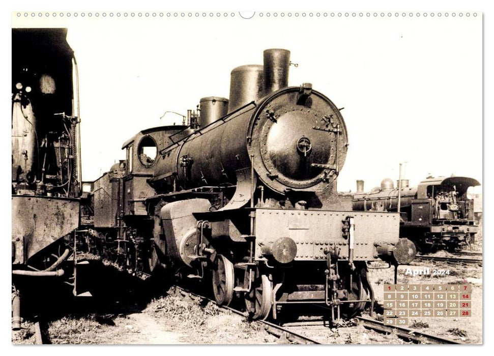 Erinnerung an alte Zeiten: Historische Dampfloks (CALVENDO Wandkalender 2024)