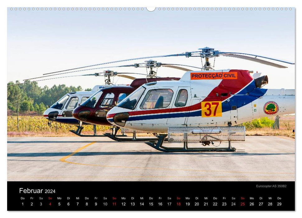 Helicopter 2024 (CALVENDO Premium Wandkalender 2024)