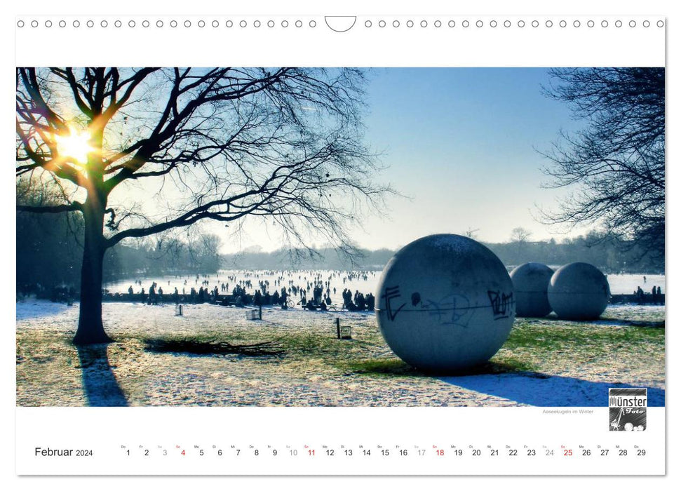 MÜNSTER :: Ansichten einer lebenswerten Stadt (CALVENDO Wandkalender 2024)