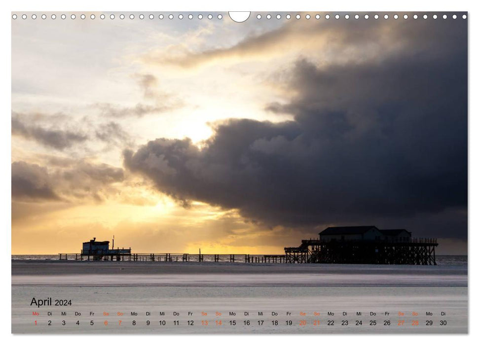 am strand von SANKT PETER-ORDING (CALVENDO Wandkalender 2024)