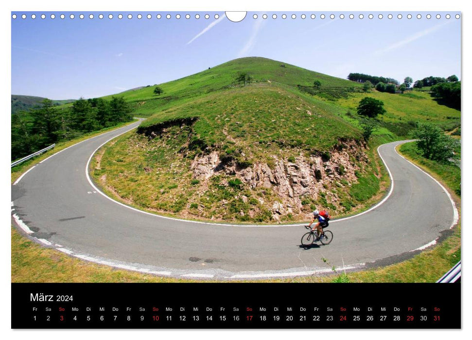 Pyrenäenpässe mit dem Rennrad 2024 (CALVENDO Wandkalender 2024)