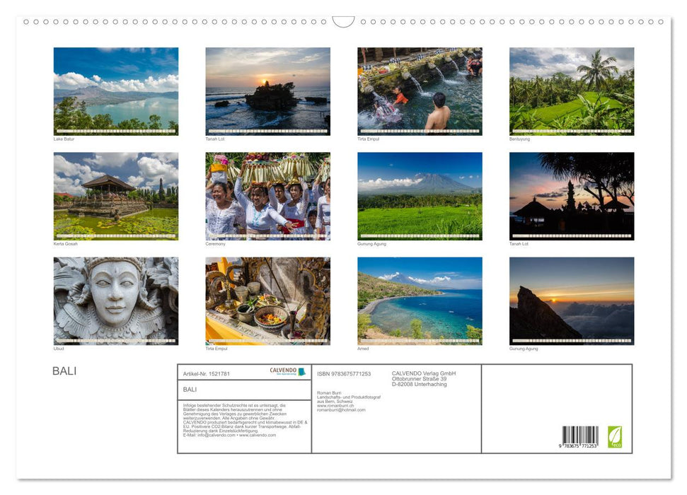 Bali (CALVENDO Wandkalender 2024)