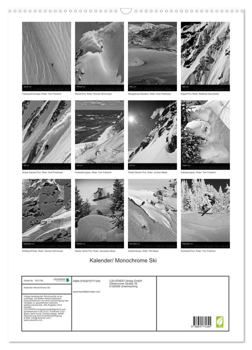 Monochrome Ski (CALVENDO Wandkalender 2024)
