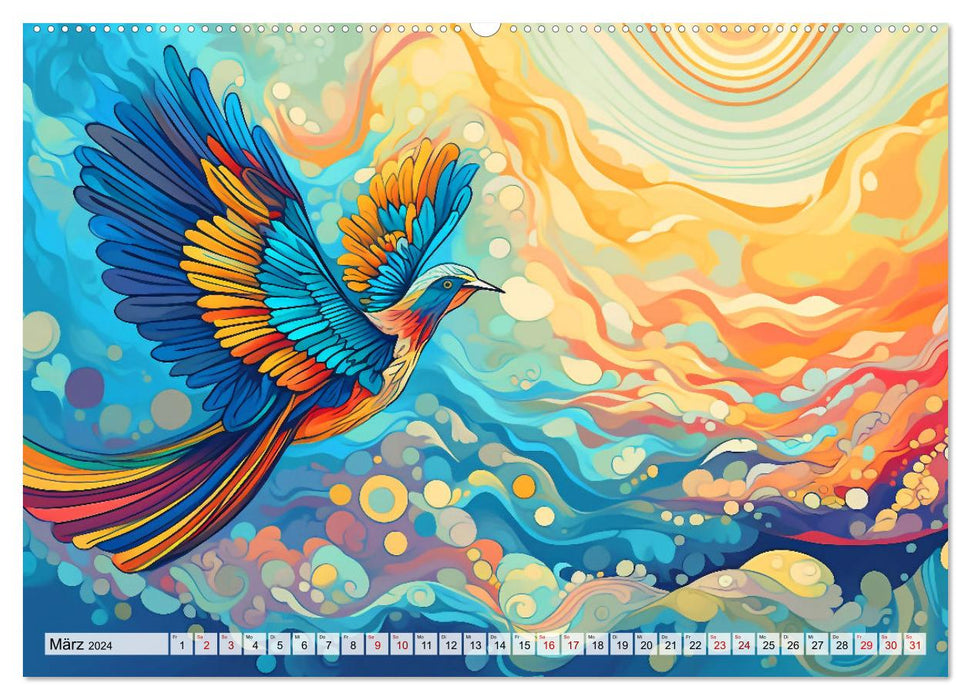 Flieg und trag die Farben ins Licht (CALVENDO Wandkalender 2024)