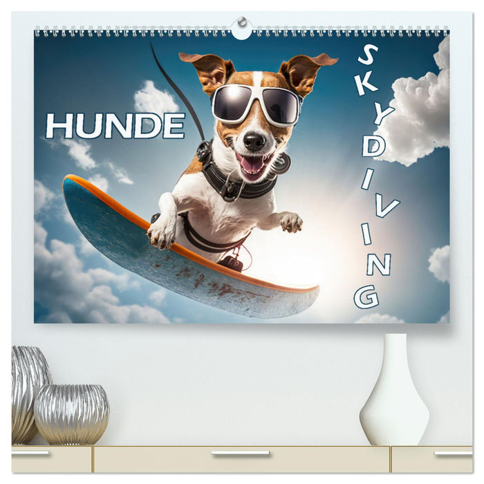 Hunde Skydiving (CALVENDO Premium Wandkalender 2024)