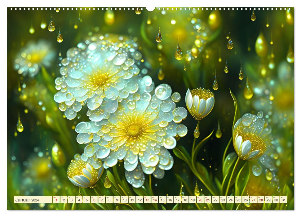 Lieblingsblumen mit goldenen Akzenten (CALVENDO Wandkalender 2024)