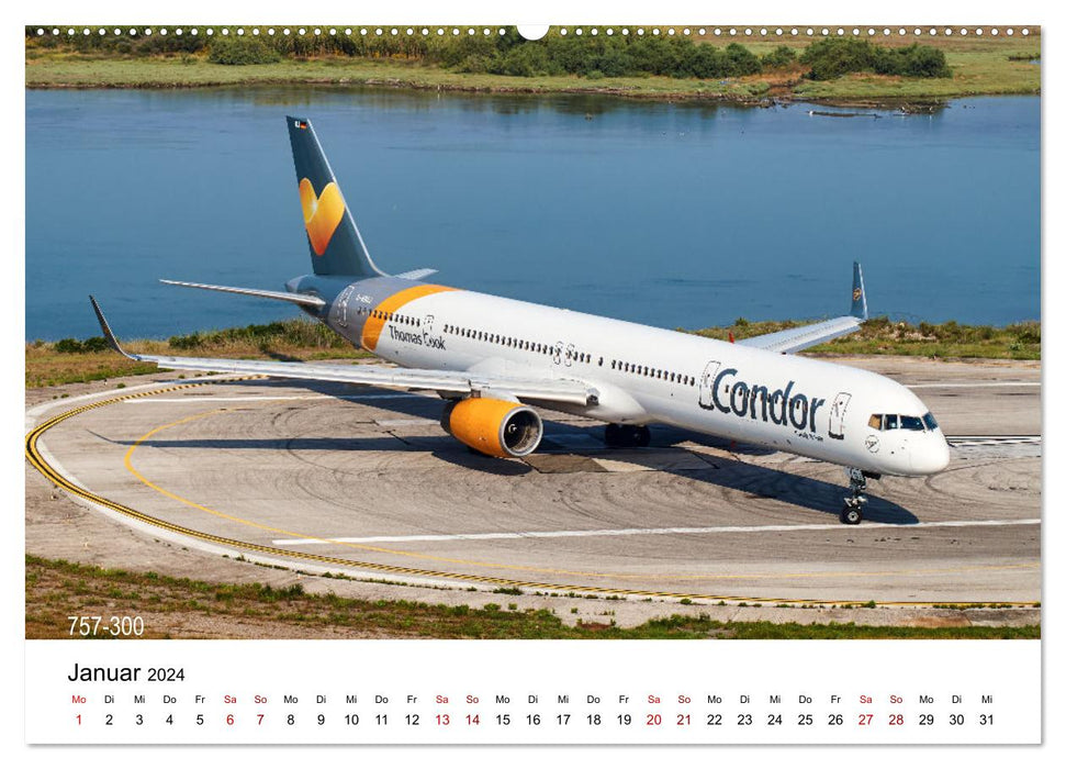 Flugzeuge von Boeing (CALVENDO Premium Wandkalender 2024)