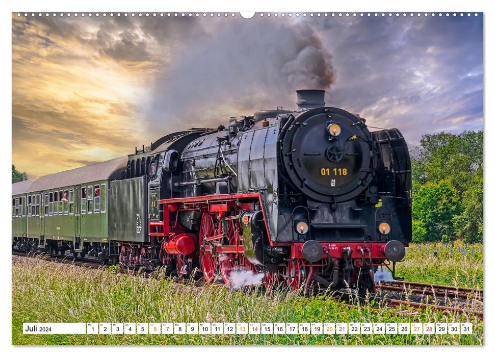 Dampflokomotiven - geliebte Kraftpakete (CALVENDO Premium Wandkalender 2024)