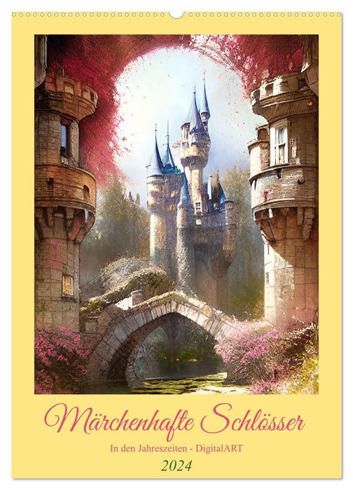 Märchenhafte Schlösser - In den Jahreszeiten - Digitalart (CALVENDO Wandkalender 2024)