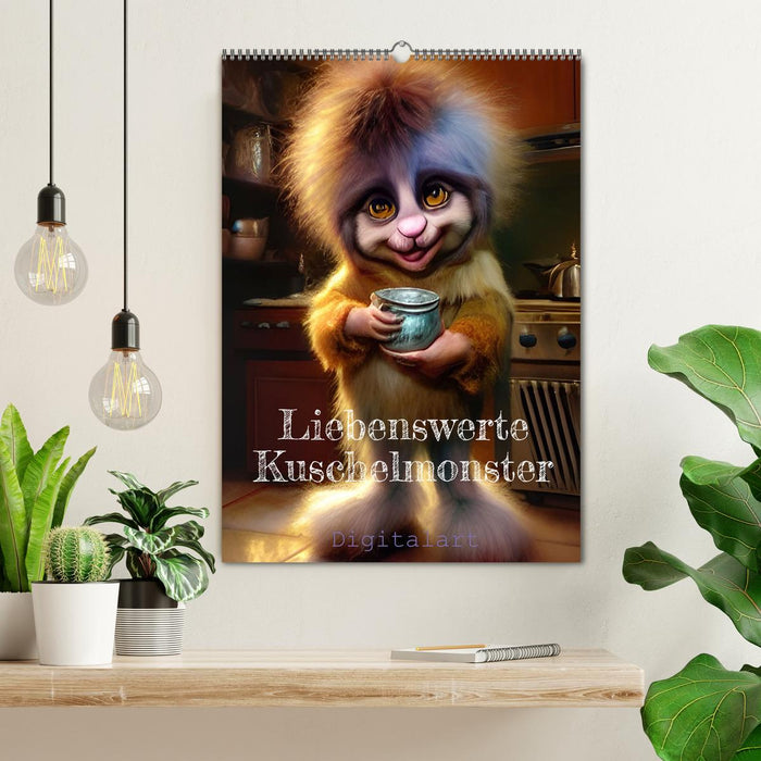 Liebenswerte Kuschelmonster - Digitalart (CALVENDO Wandkalender 2024)