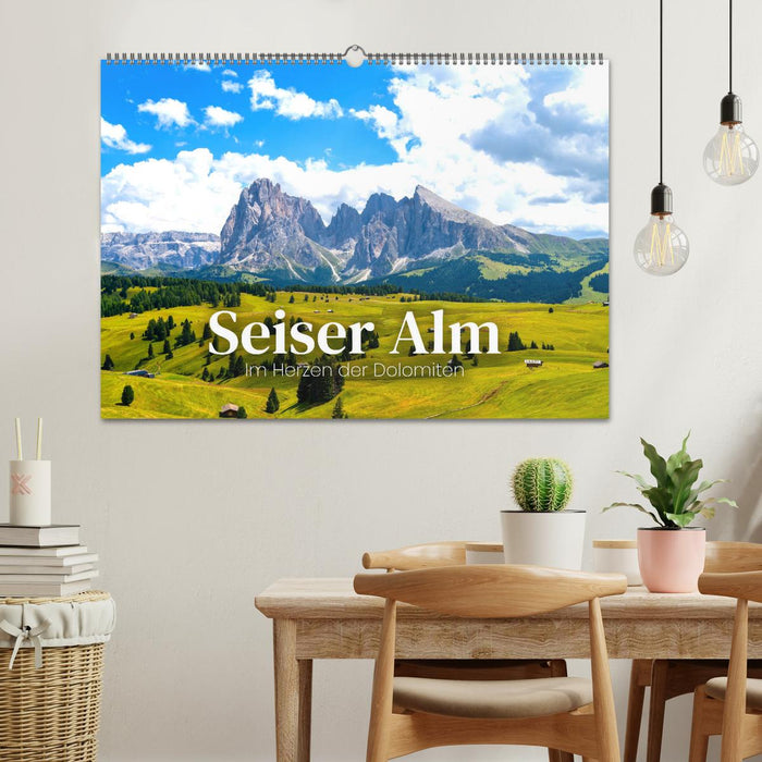 Seiser Alm - Im Herzen der Dolomiten. (CALVENDO Wandkalender 2024)