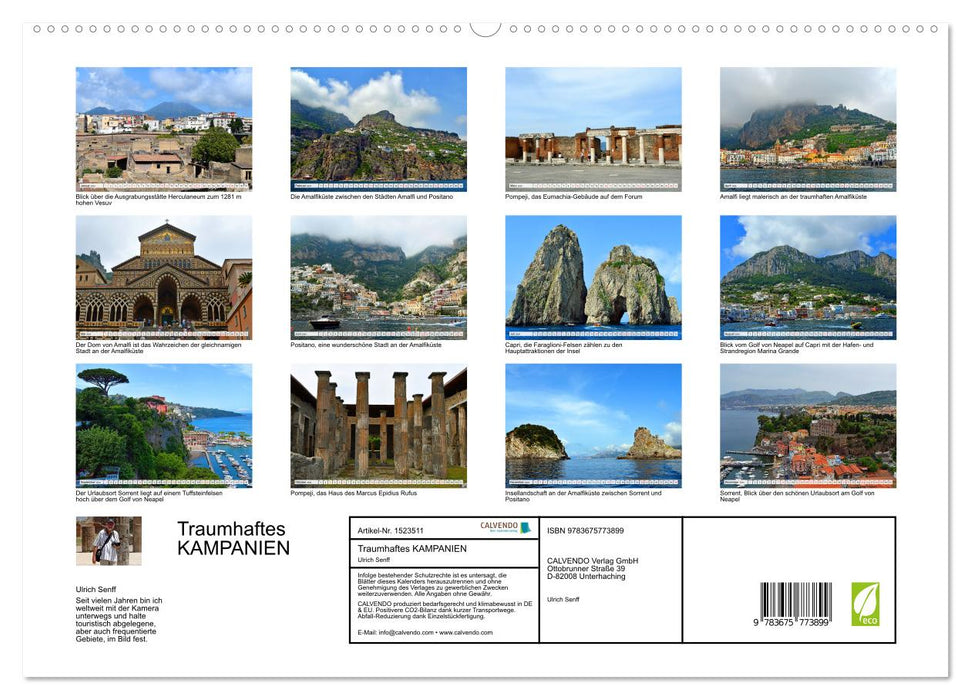 Fantastic CAMPANIA, a journey from Vesuvius to Sorrento (CALVENDO Premium Wall Calendar 2024) 