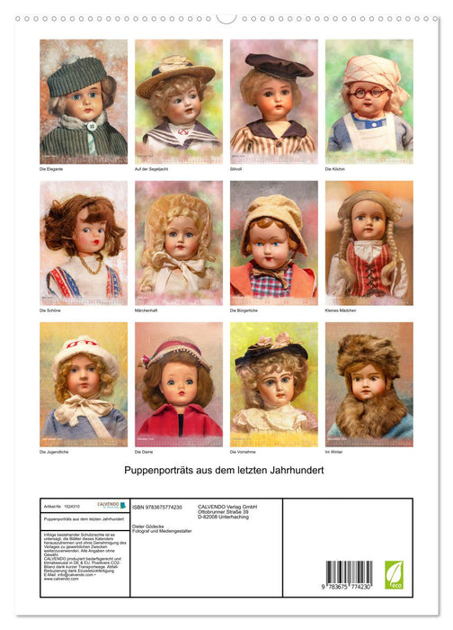 Puppenporträts aus dem letzten Jahrhundert (CALVENDO Premium Wandkalender 2024)