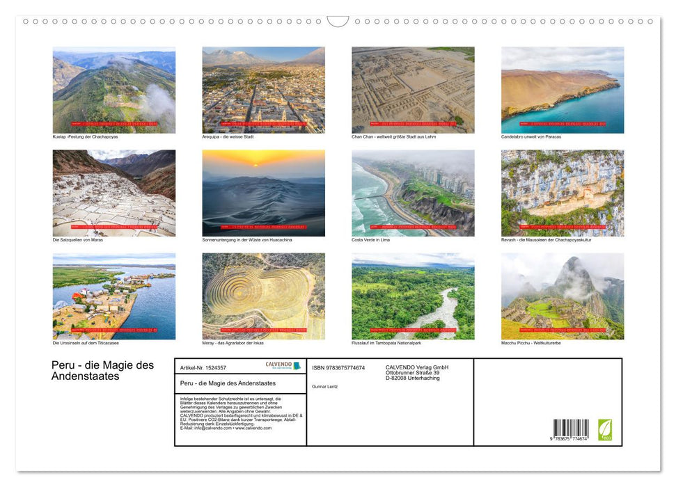 Peru - Magic of the Andes (CALVENDO wall calendar 2024) 