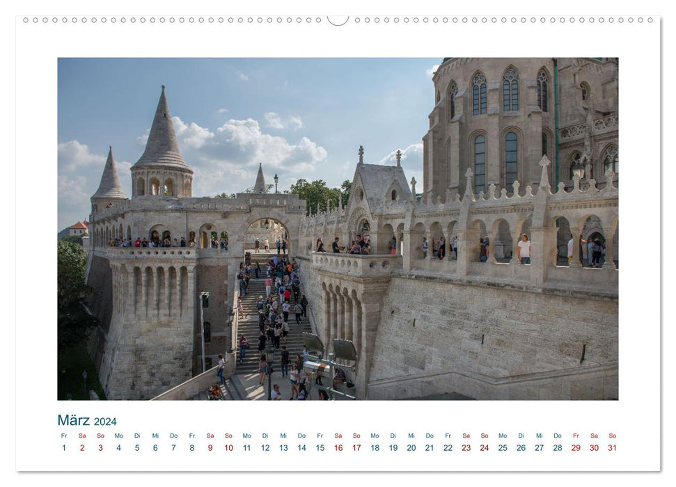 Budapest: zwischen Parlamentsgebäude und Burgpalast (CALVENDO Premium Wandkalender 2024)