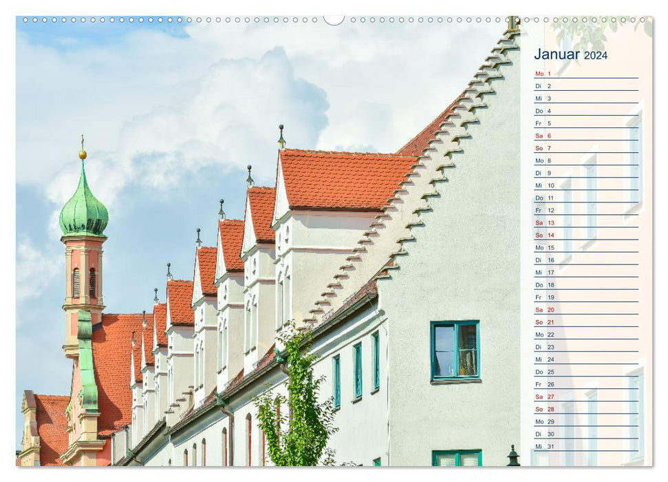 Romantisches Augsburg (CALVENDO Premium Wandkalender 2024)