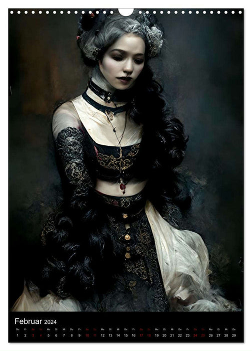 Gothik im Portrait - Viktorianische Kleider (CALVENDO Wandkalender 2024)