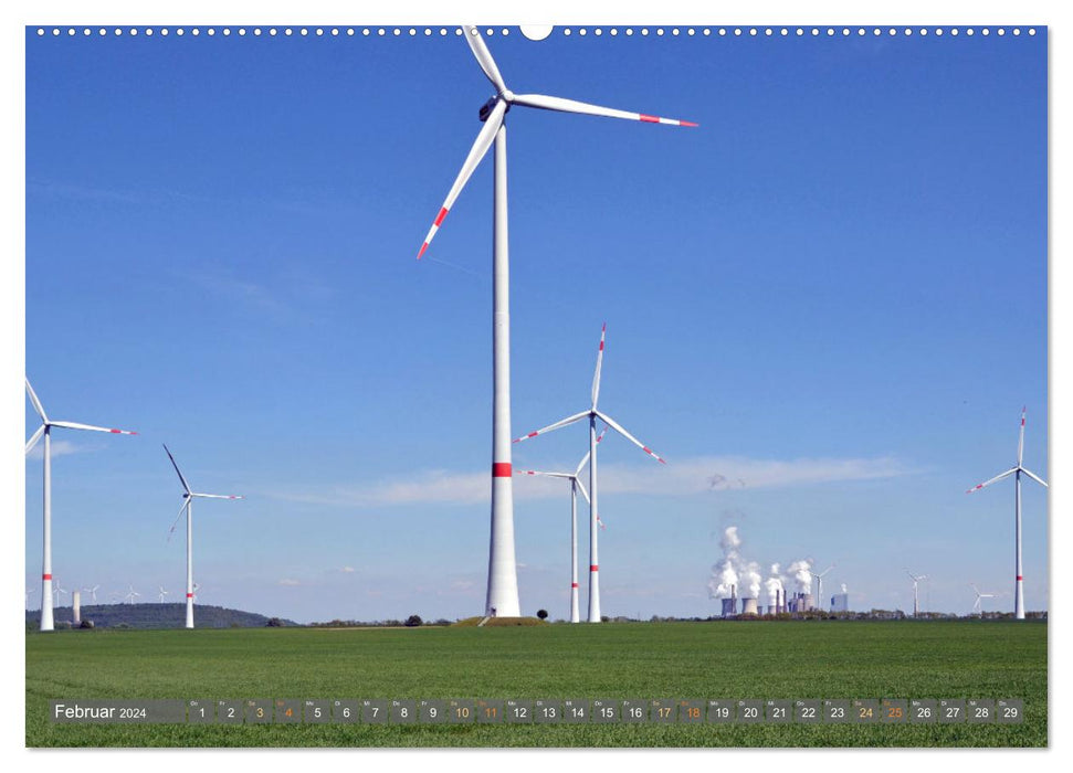 Alte und neue Energie im Rheinland - zwischen Braunkohletagebau und Windkraftanlagen (CALVENDO Wandkalender 2024)