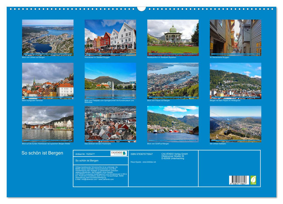 So schön ist Bergen (CALVENDO Wandkalender 2024)