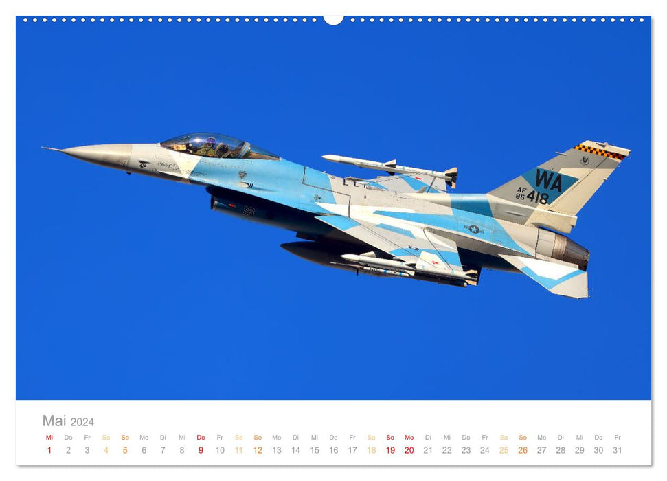 VIPER ACTION - F-16 FIGHTING FALCON (CALVENDO Premium Wandkalender 2024)