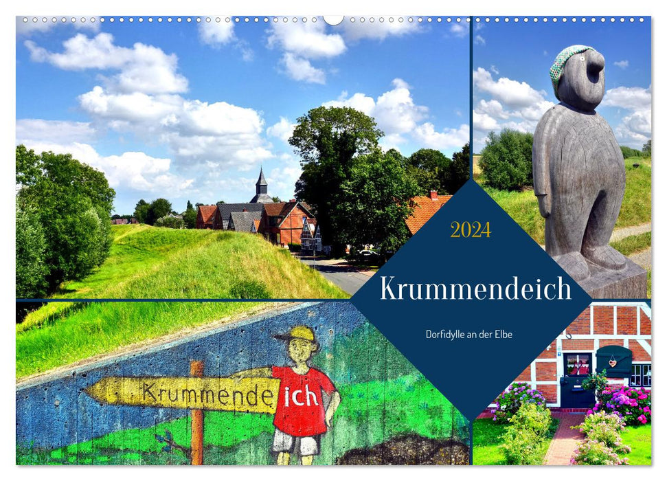 Krummendeich - Dorfidylle an der Elbe (CALVENDO Wandkalender 2024)