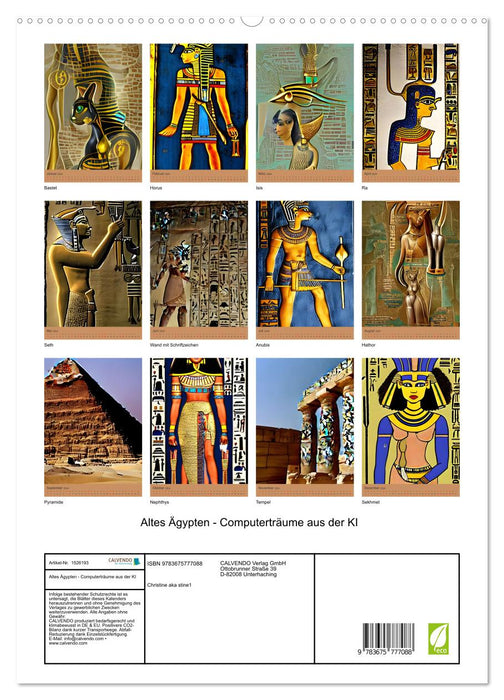 Altes Ägypten - Computerträume aus der KI (CALVENDO Premium Wandkalender 2024)