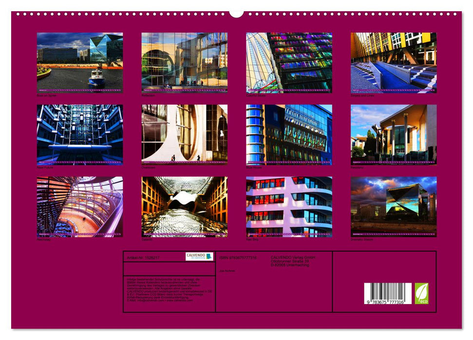 Berlin Colored Architecture (CALVENDO Premium Wandkalender 2024)