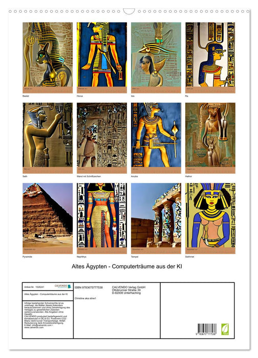 Egypte ancienne - rêves informatiques de l'IA (calendrier mural CALVENDO 2024) 
