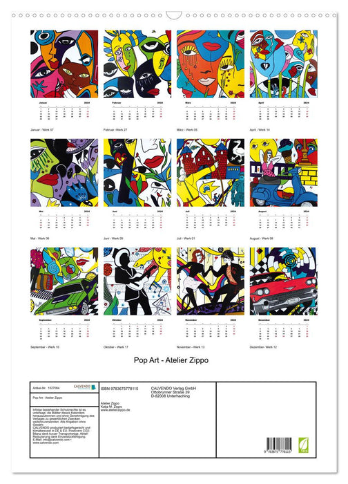 Pop Art - Atelier Zippo (CALVENDO Wandkalender 2024)