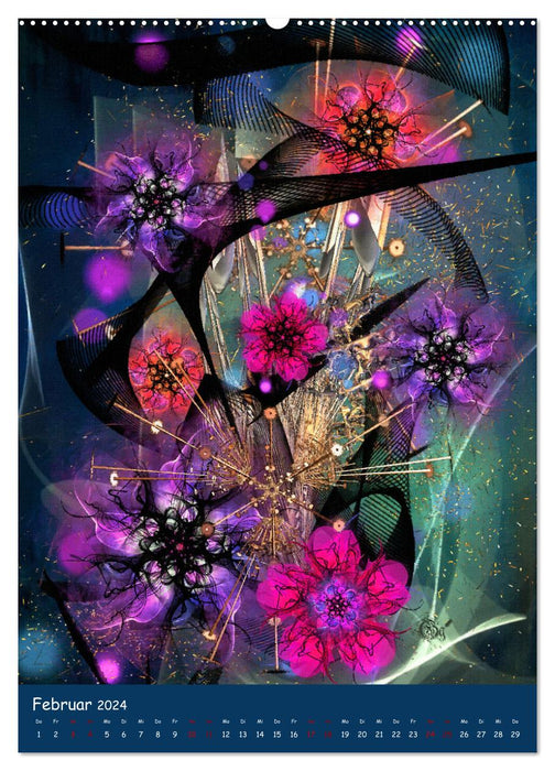 Florale Fraktale (CALVENDO Premium Wandkalender 2024)