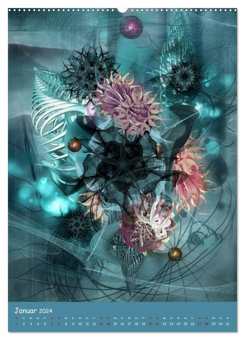Florale Fraktale (CALVENDO Wandkalender 2024)