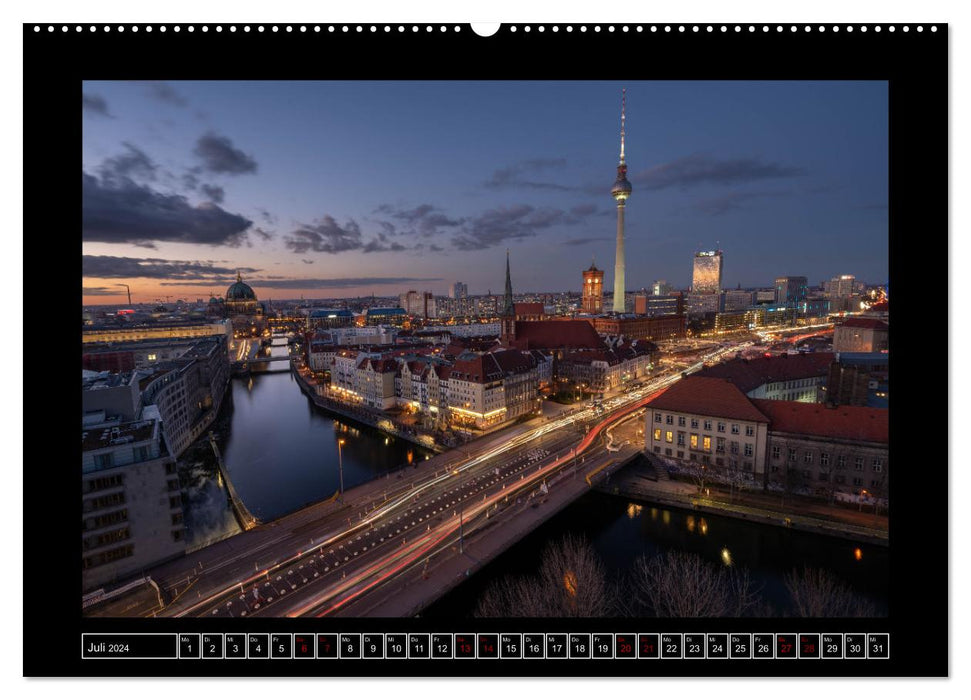 Berlin im Dunkeln (CALVENDO Premium Wandkalender 2024)