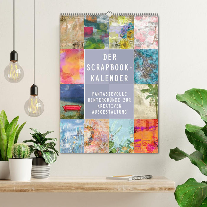 Der Scrapbook-Kalender:Fantasievolle Hintergründe zur kreativen Ausgestaltung (CALVENDO Wandkalender 2024)
