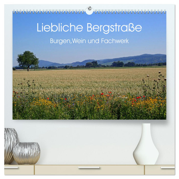 Liebliche Bergstraße - Burgen, Wein und Fachwerk (CALVENDO Premium Wandkalender 2024)