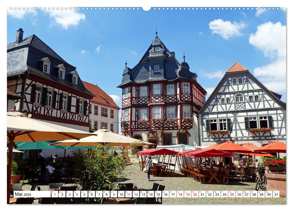 Liebliche Bergstraße - Burgen, Wein und Fachwerk (CALVENDO Premium Wandkalender 2024)