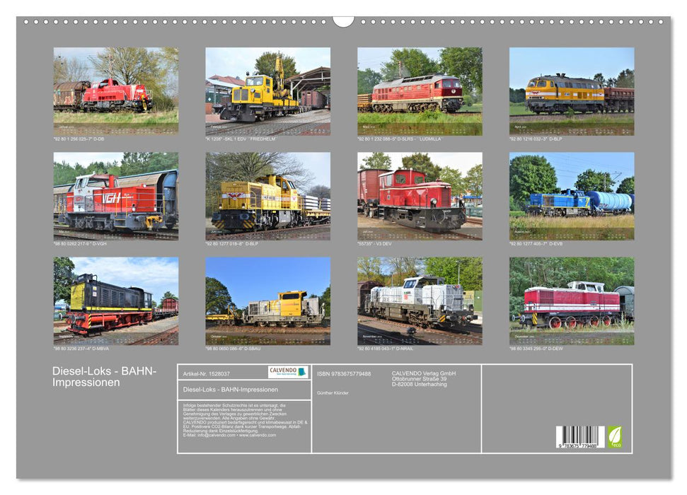 Diesel locomotives (CALVENDO wall calendar 2024) 