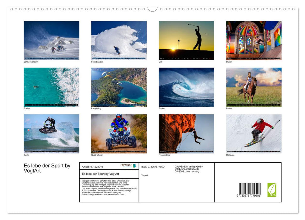 Es lebe der Sport - Momentaufnahmen by VogtArt (CALVENDO Premium Wandkalender 2024)