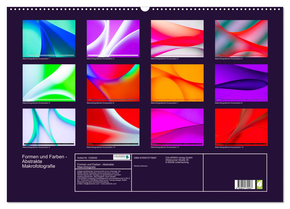 Shapes and Colors - Abstract Macro Photography (CALVENDO Wall Calendar 2024) 