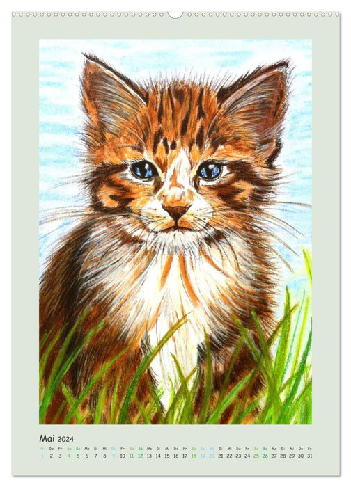 PortraiTierART Velvet Paws (CALVENDO Wall Calendar 2024) 