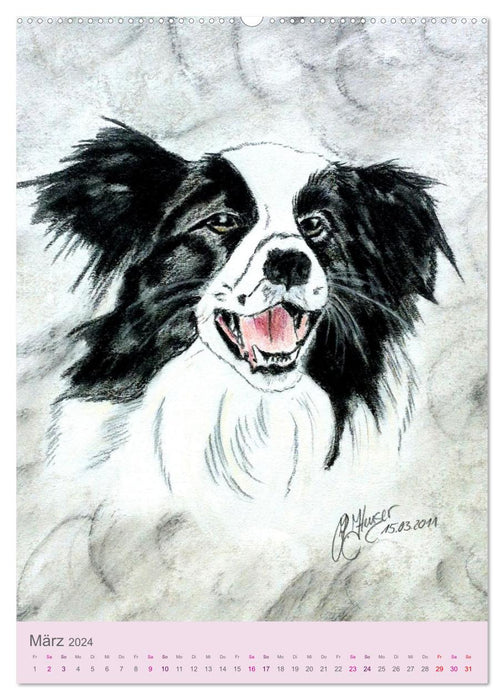 Dogs - Enchanting portrait drawings (CALVENDO wall calendar 2024) 