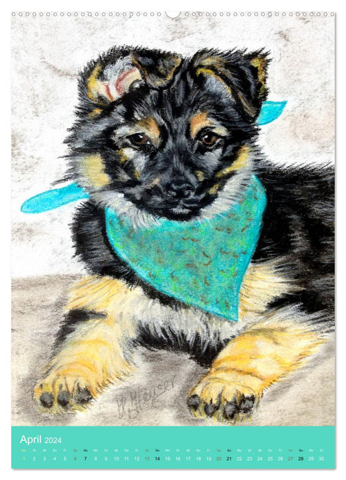 Hunde - Bezaubernde Portraitzeichnungen (CALVENDO Wandkalender 2024)
