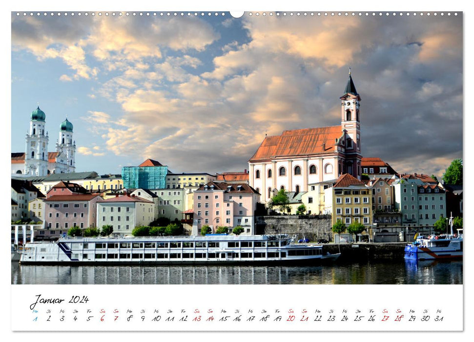 Entlang der Donau, Sehenswürdigkeiten von Passau bis Budapest (CALVENDO Premium Wandkalender 2024)